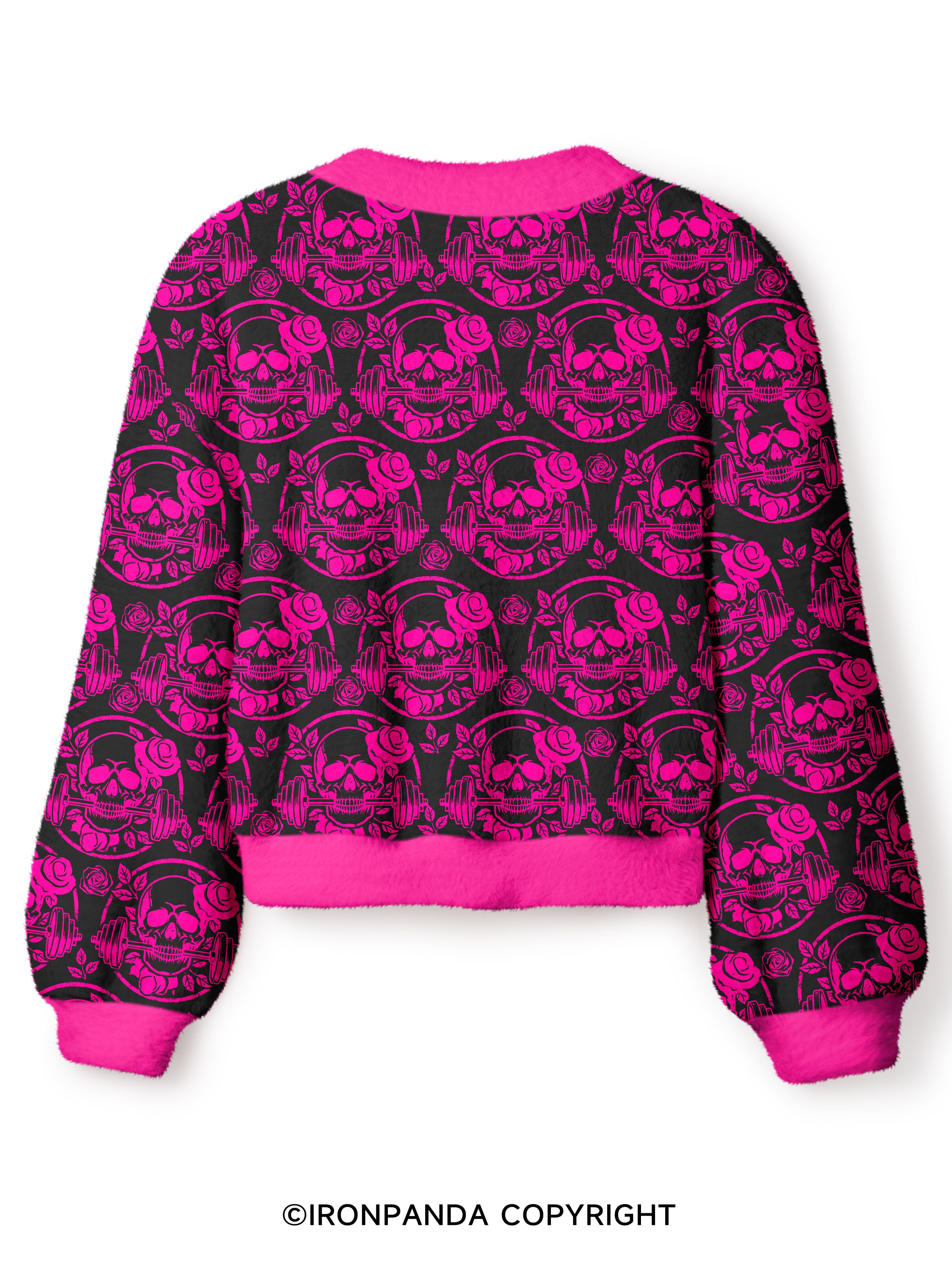 DEADLY BLOSSOM SKELETON Crop Ugly Cardigan Sweater