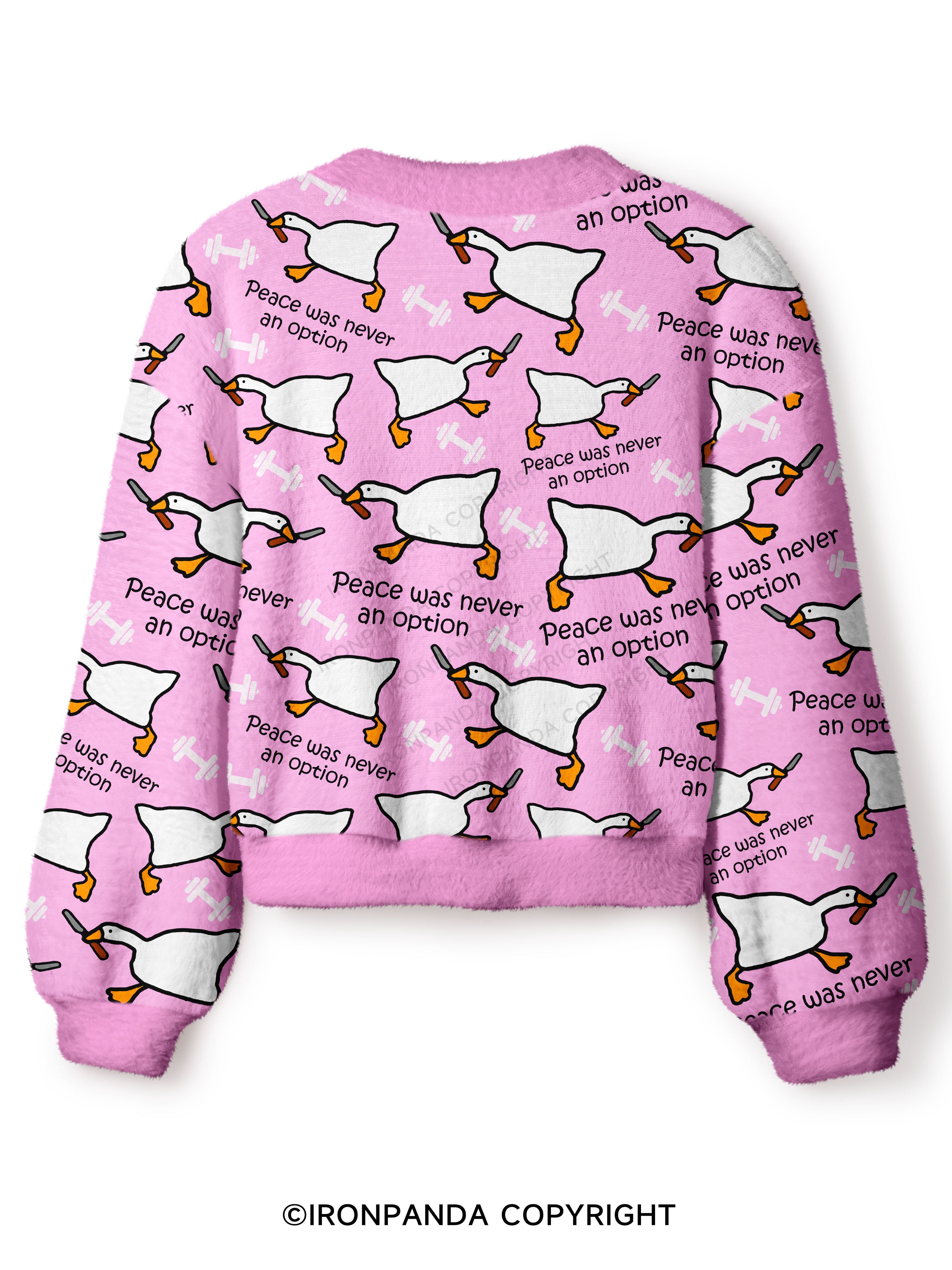 peace was never an option Crop Ugly Cardigan Sweater