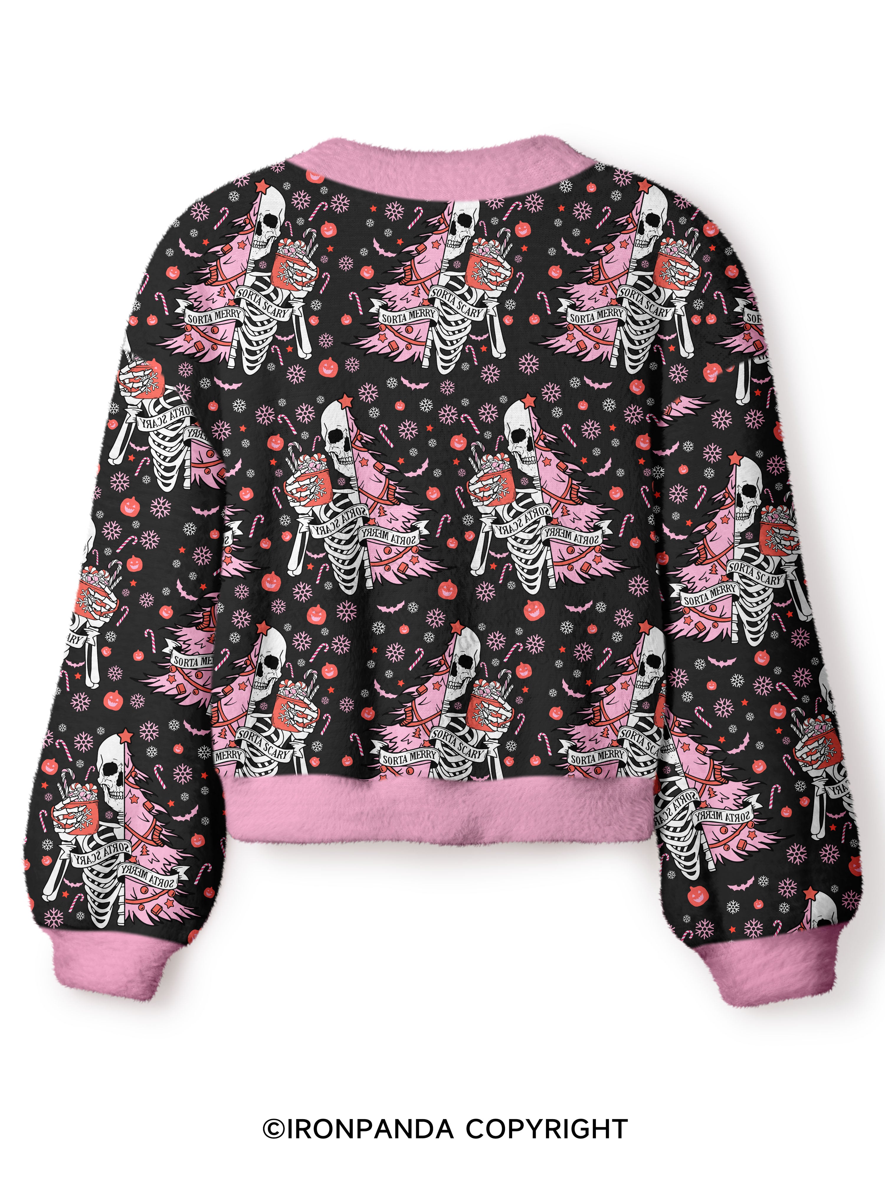 SORTA MERRY SORTA SCARY Crop Ugly Cardigan Sweater
