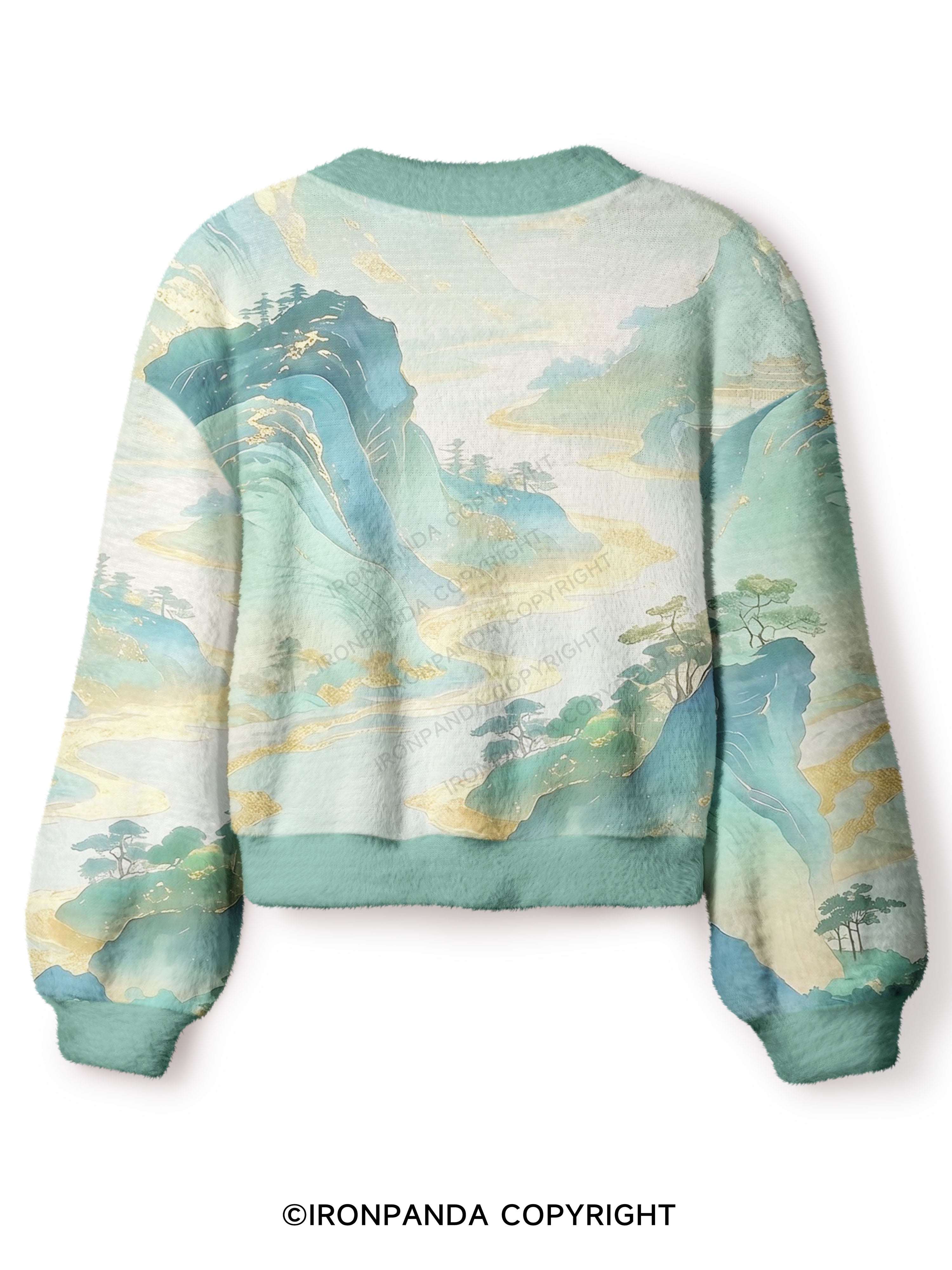 Cloud Ridge Bell Crop Ugly Cardigan Sweater