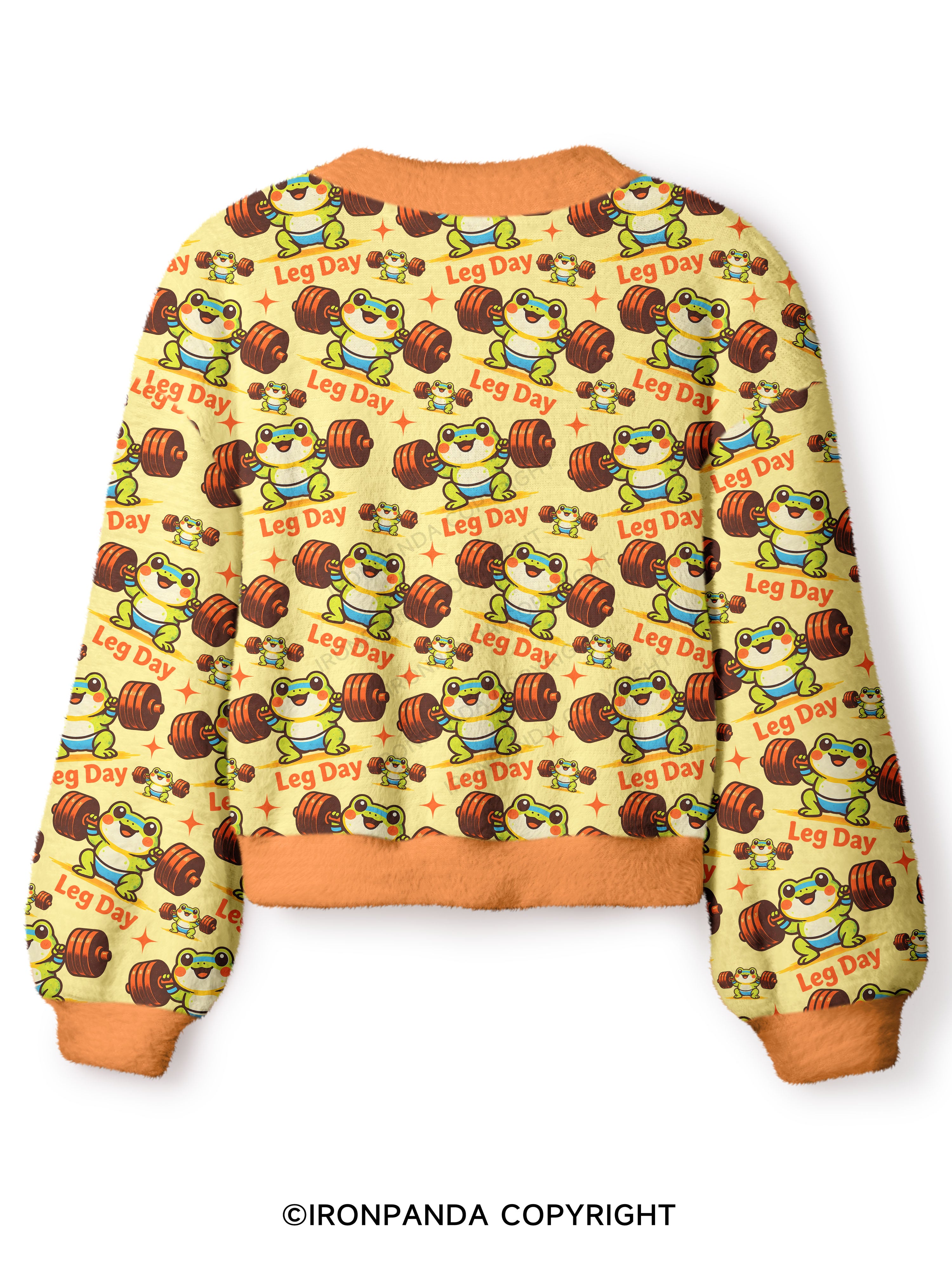 leg day Crop Ugly Cardigan Sweater
