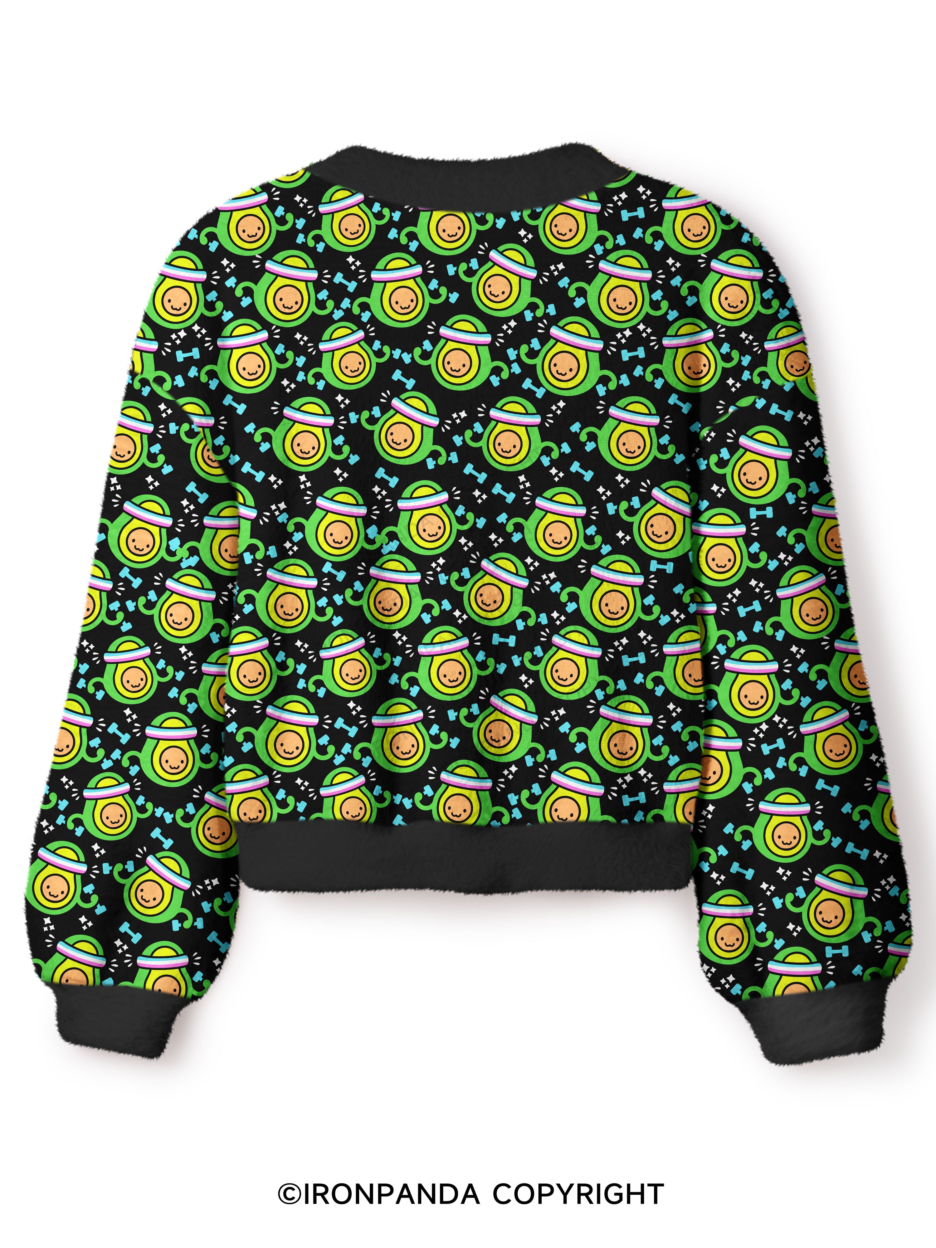 LIL BIT FIT LIL BIT FAT Crop Ugly Cardigan Sweater
