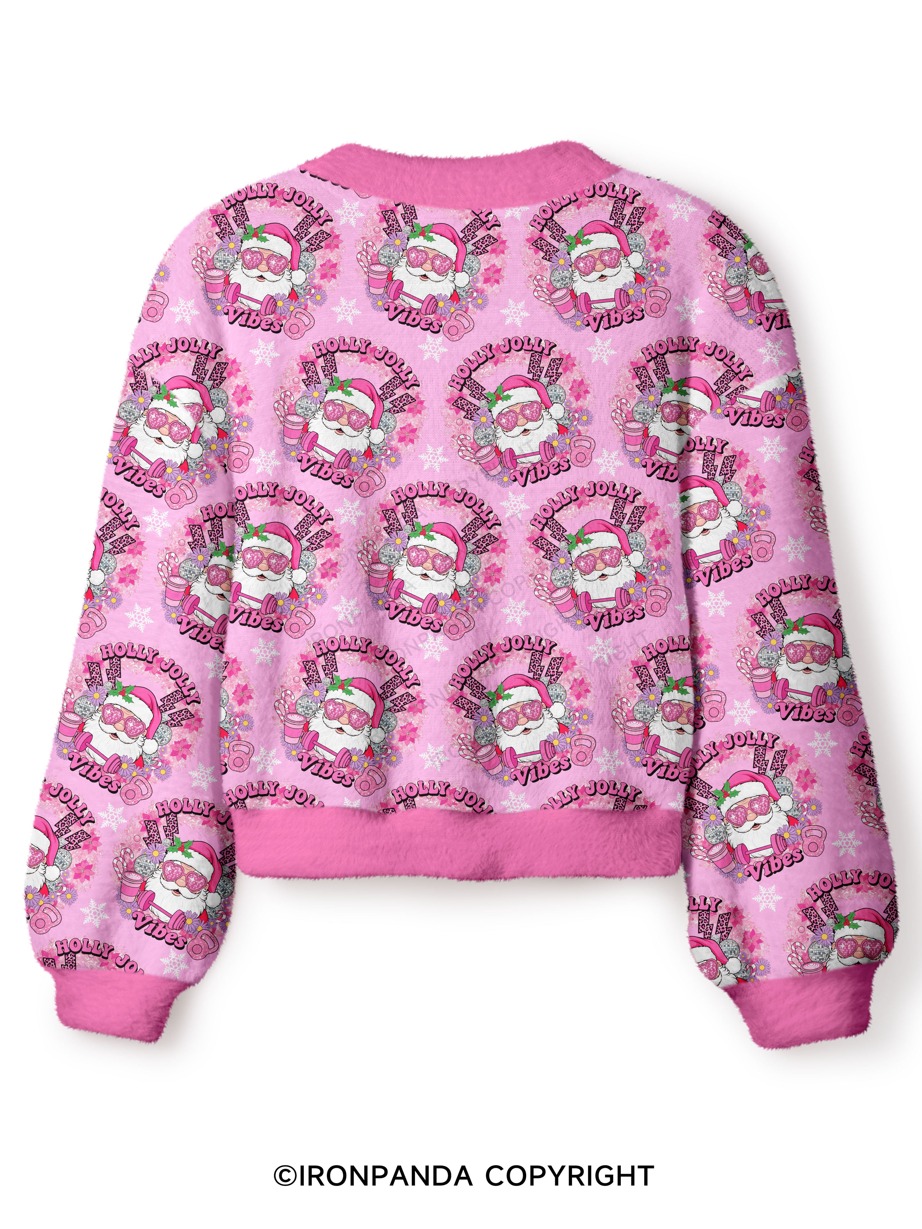 HOLLY JOLLY Vibes Crop Ugly Cardigan Sweater