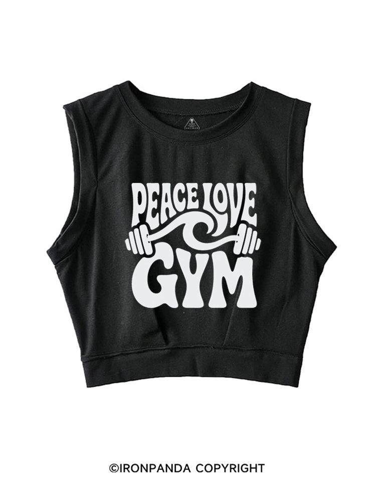 PEACE LOVE GYM SLEEVELESS CROP TOPS