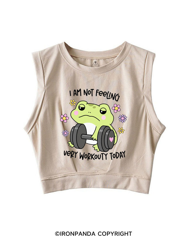 I AM NOT FEELING VERY WORKOUTY TODAY SLEEVELESS CROP TOPS