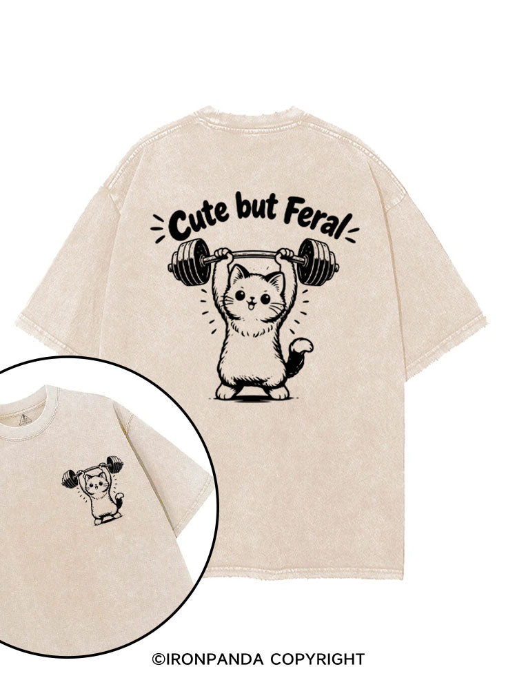 Cute but Feral printed Gym Shirt