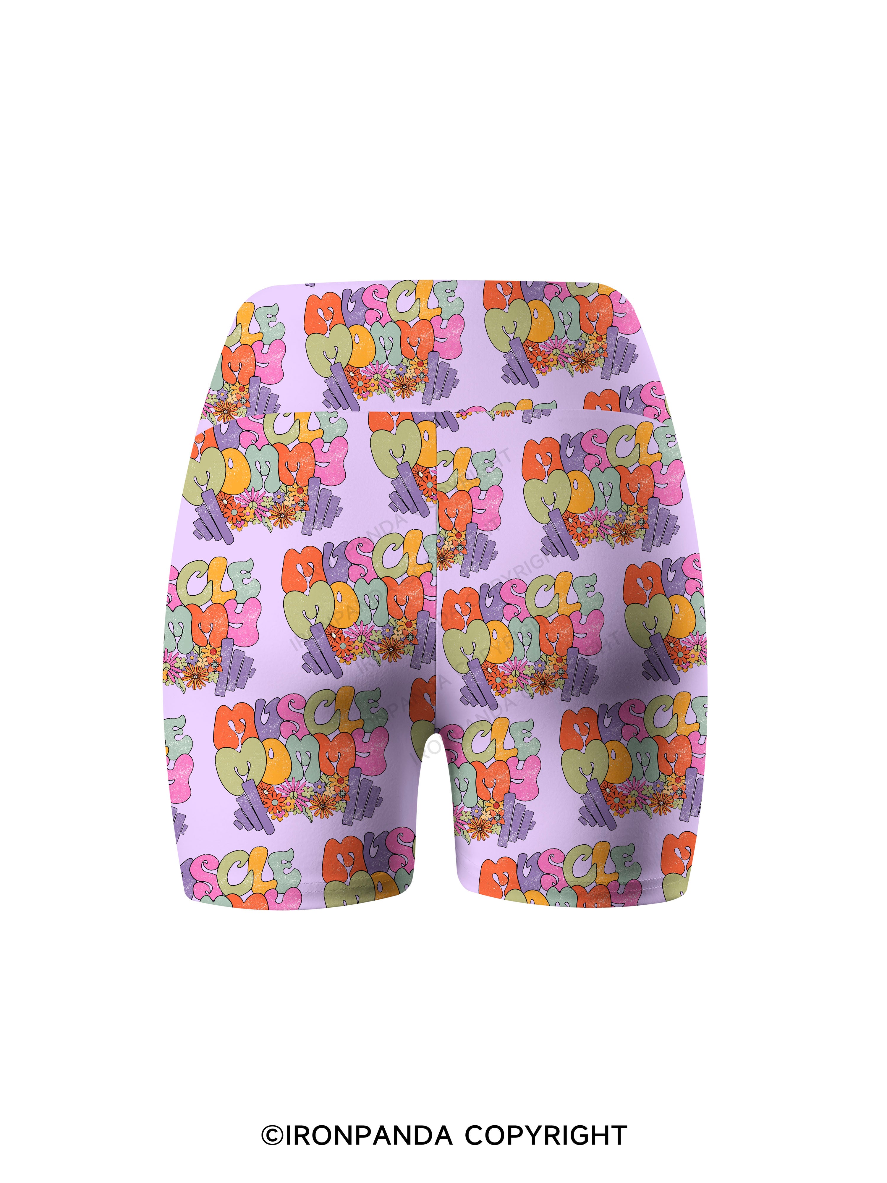 Muscle Mom Deadlift Printed Yoga Cycling Shorts