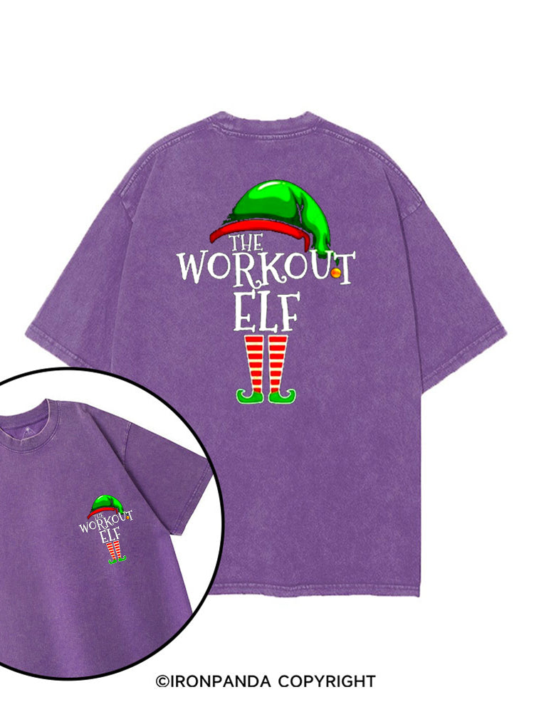 THE WORKOUT ELF printed Gym Shirt