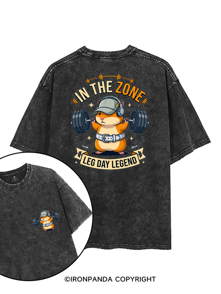 IN THE ZONE LEG DAY LEGEND HAMSTER printed Gym Shirt