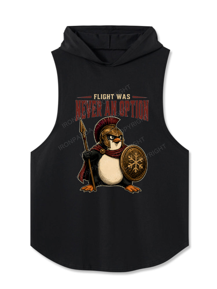 Flight Was Never an Option Spartan Penguin Warrior Hooded Tank