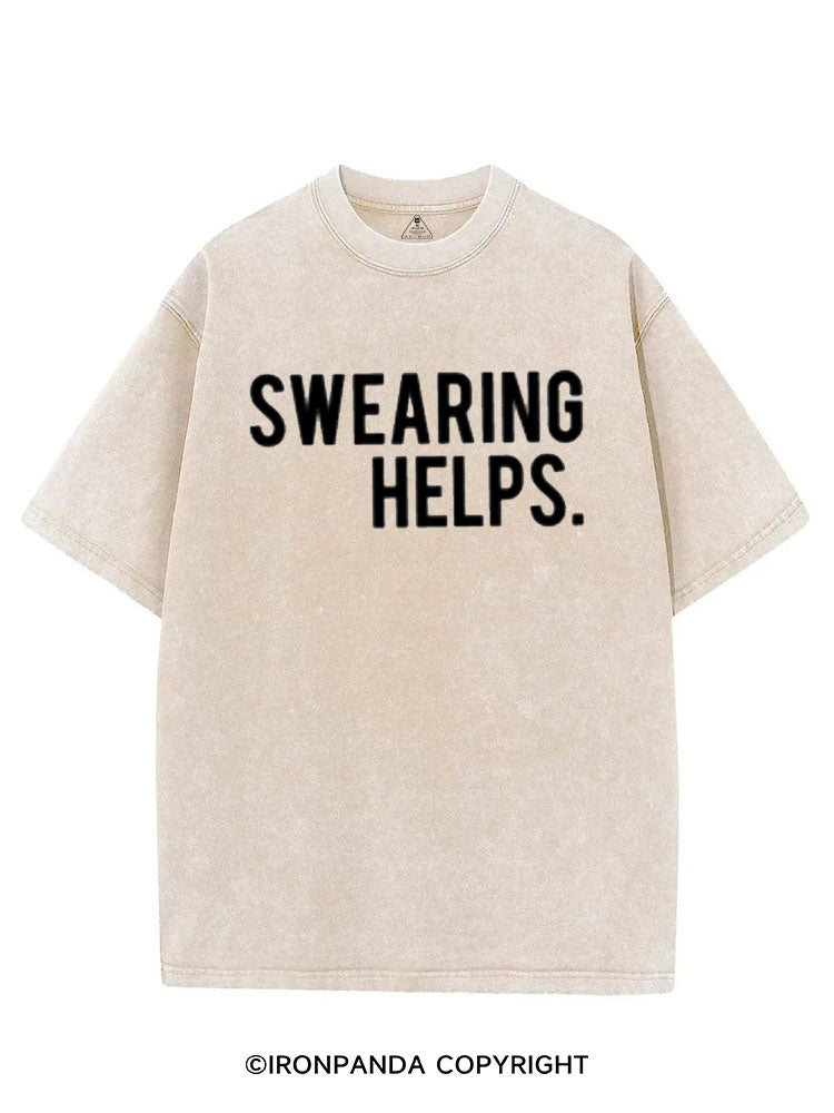SWEARING HELPS VINTAGE GYM SHIRT