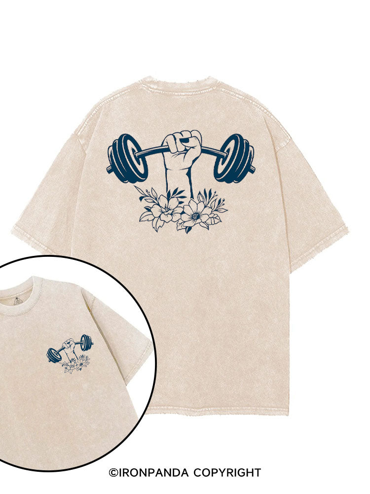 FLOWER POWERLIFTING printed Gym Shirt