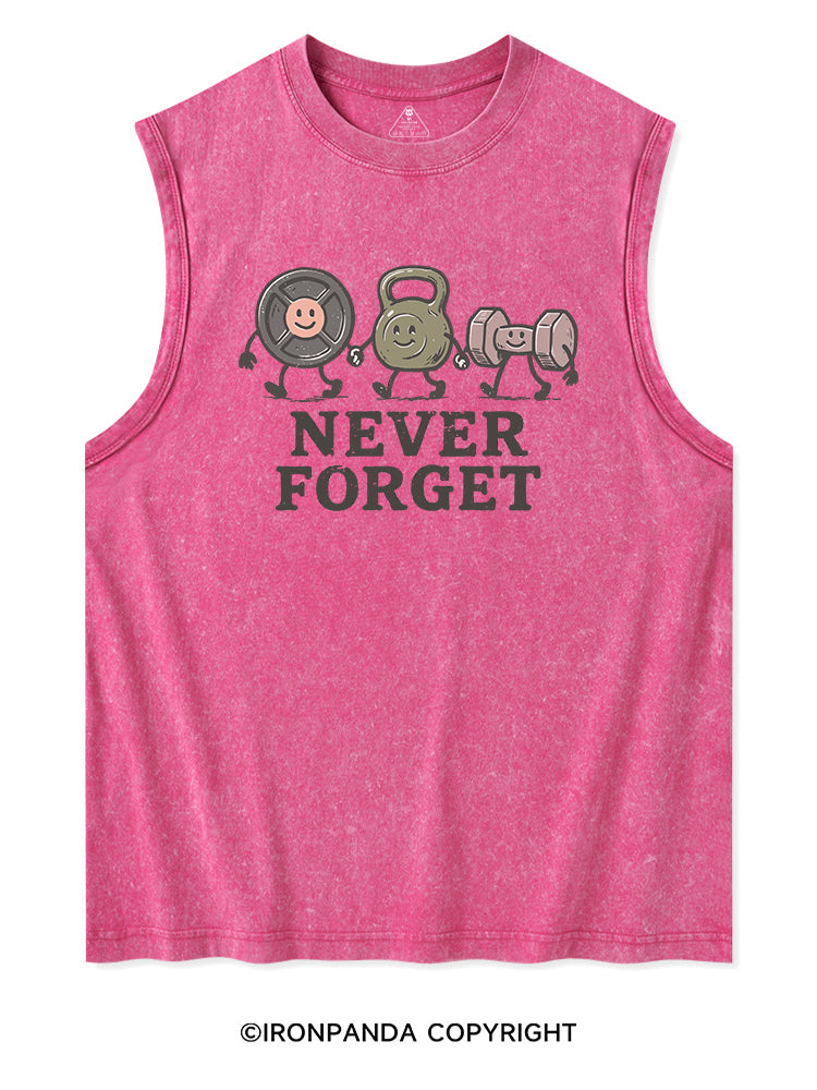 NEVER FORGET FITNESS Washed Tank