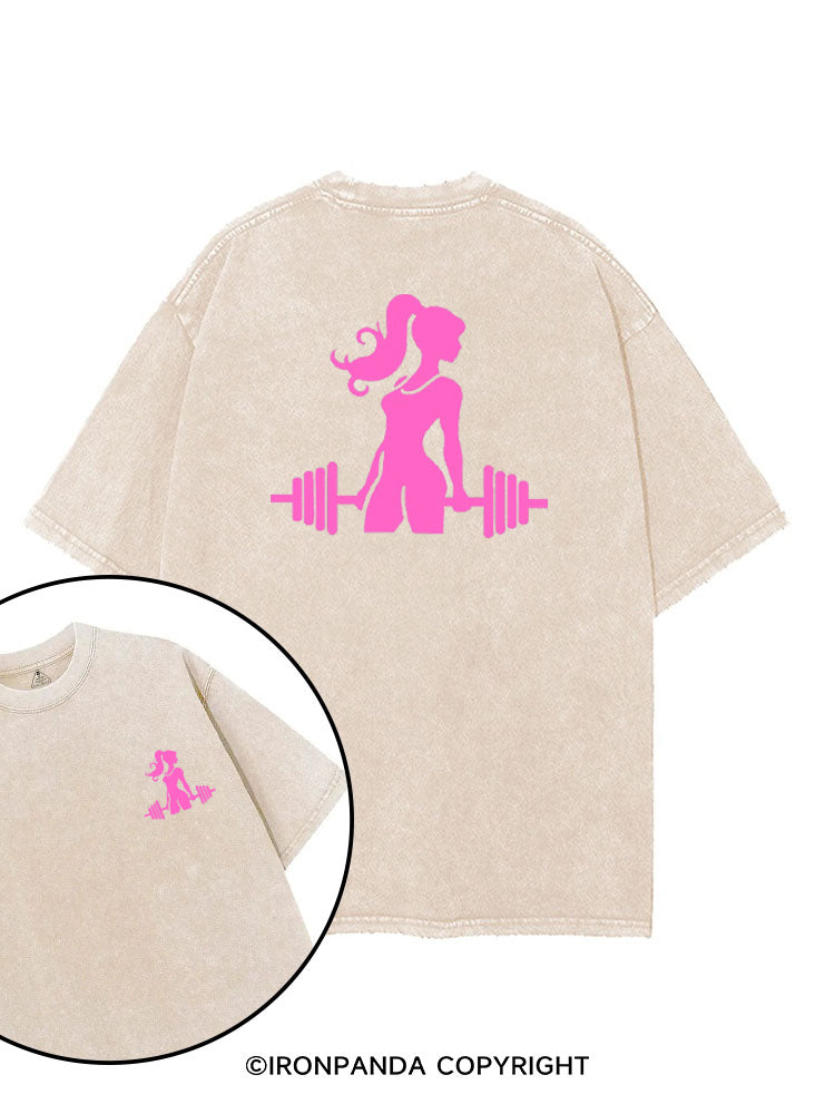 PINK POWERLIFT printed Gym Shirt