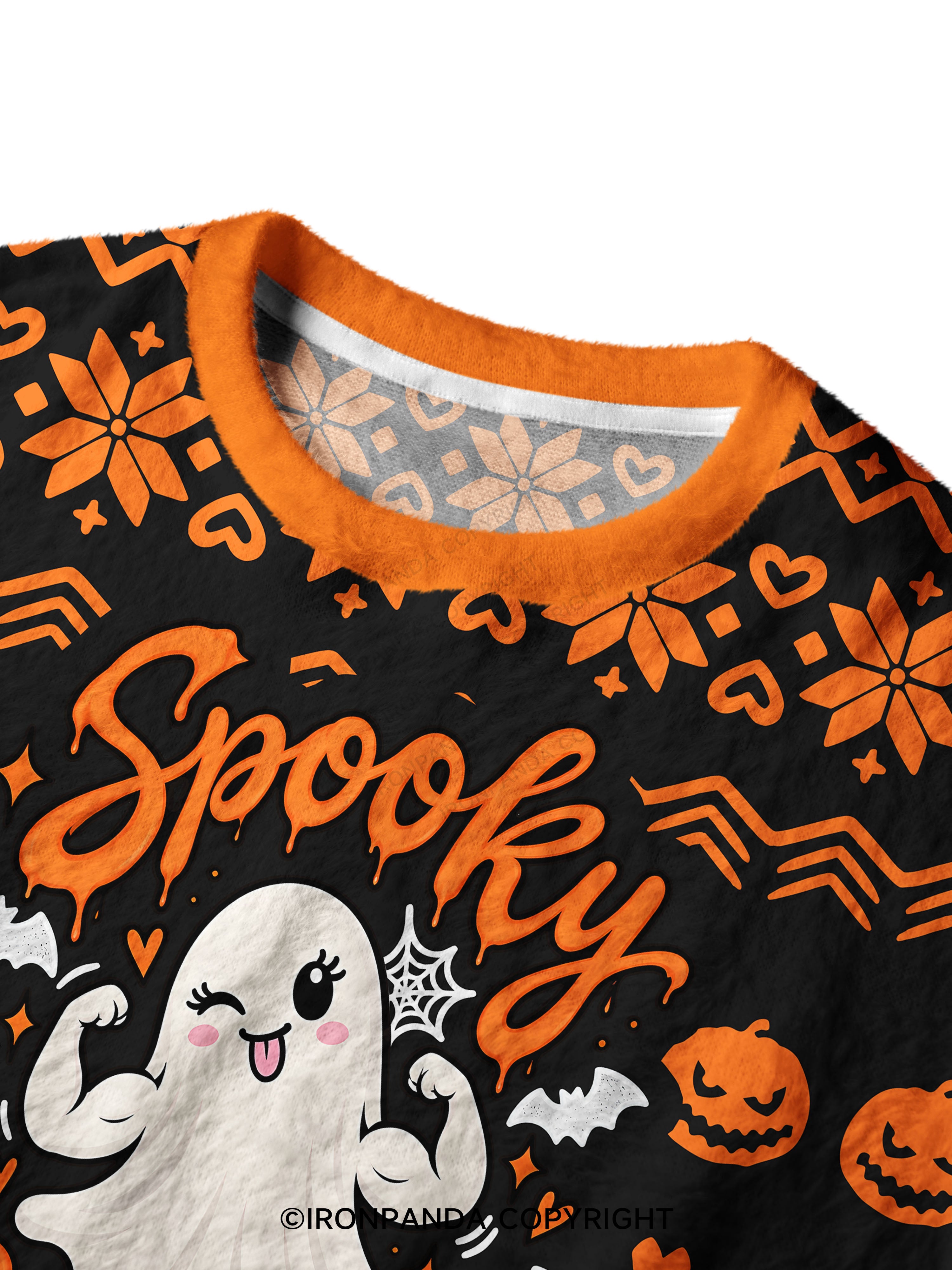 SPOOKY STRONG GIRL CLUB Ugly Fuzzy Fleece Sweater