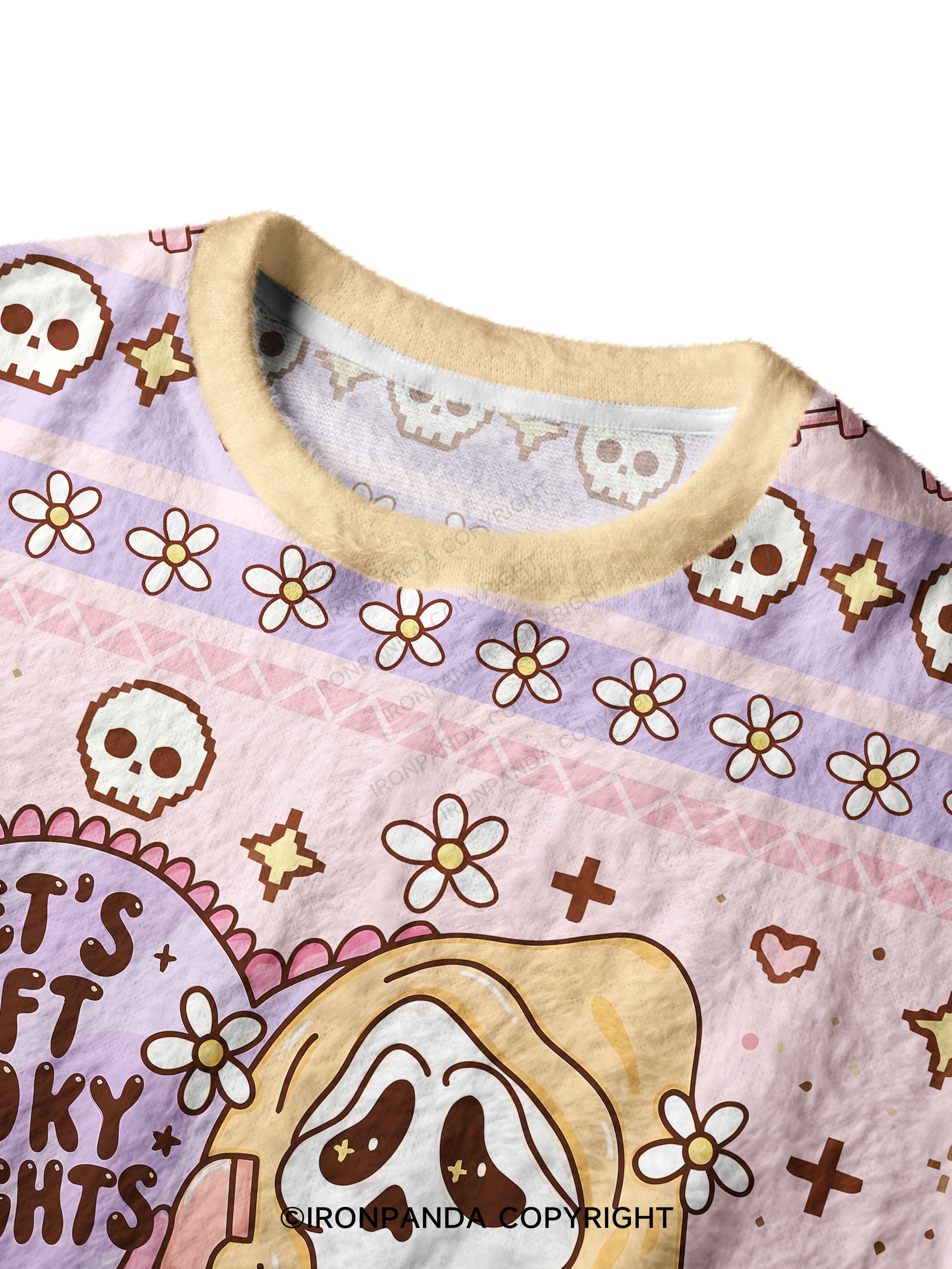LET'S LIFT SPOOKY WEIGHTS Ugly Fuzzy Fleece Sweater