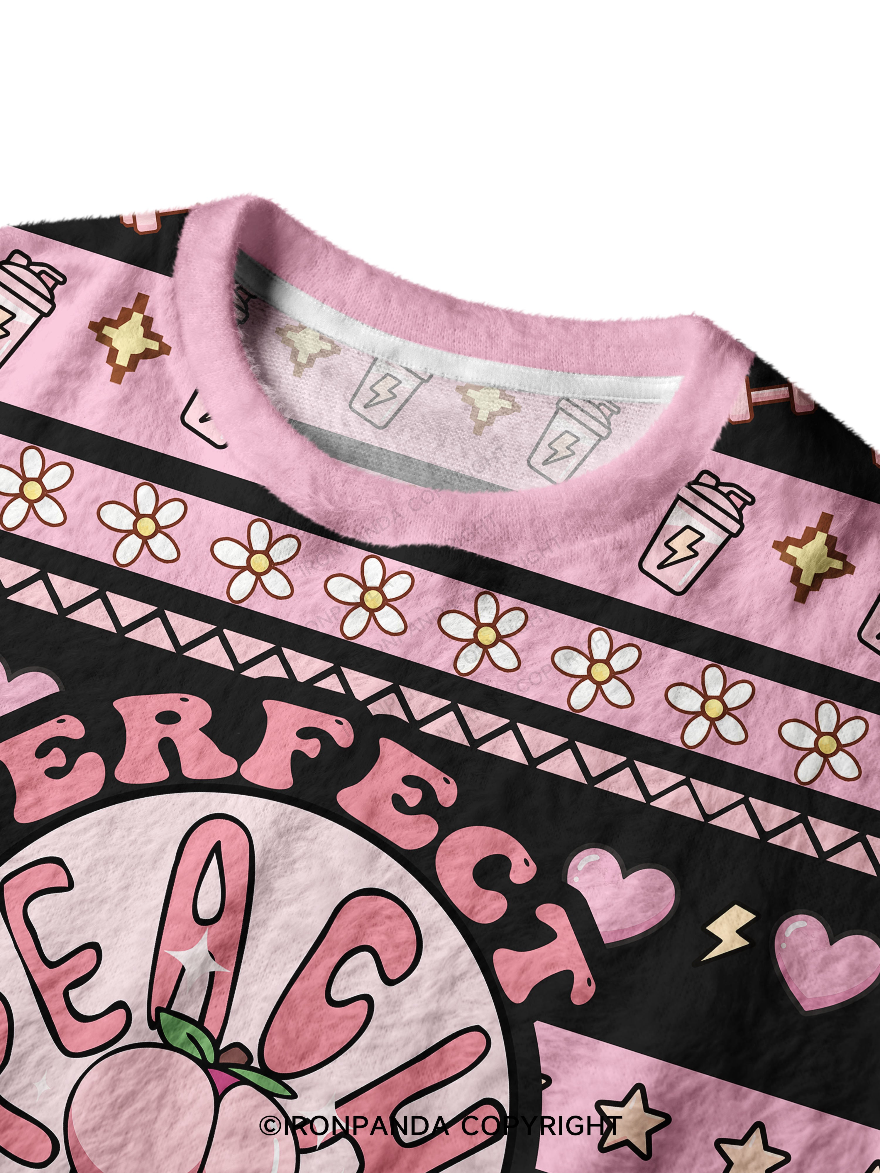 perfect peach Ugly Fuzzy Fleece Sweater