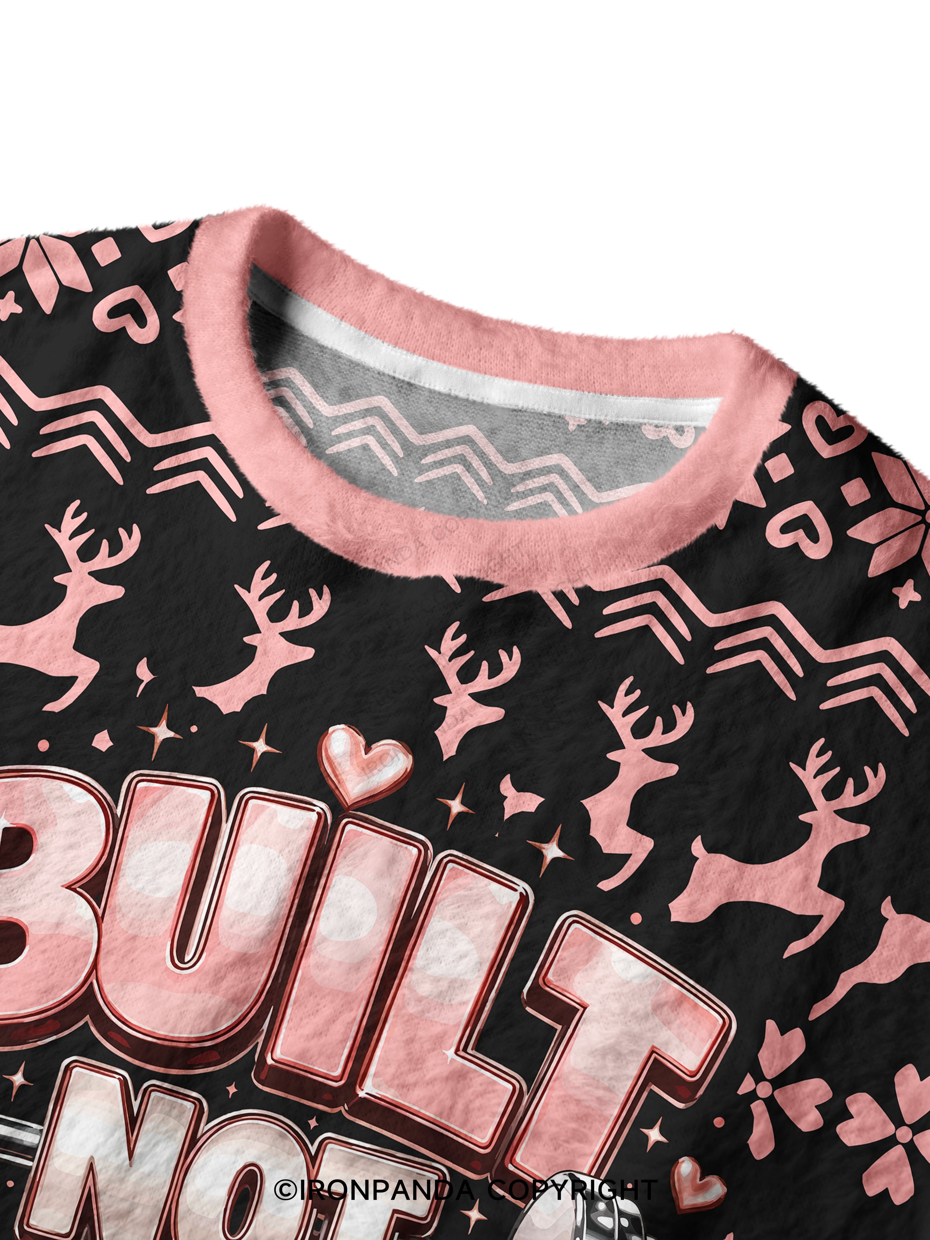 BUILT NOT BOUGHT POSITIVE GYM Ugly Fuzzy Fleece Sweater