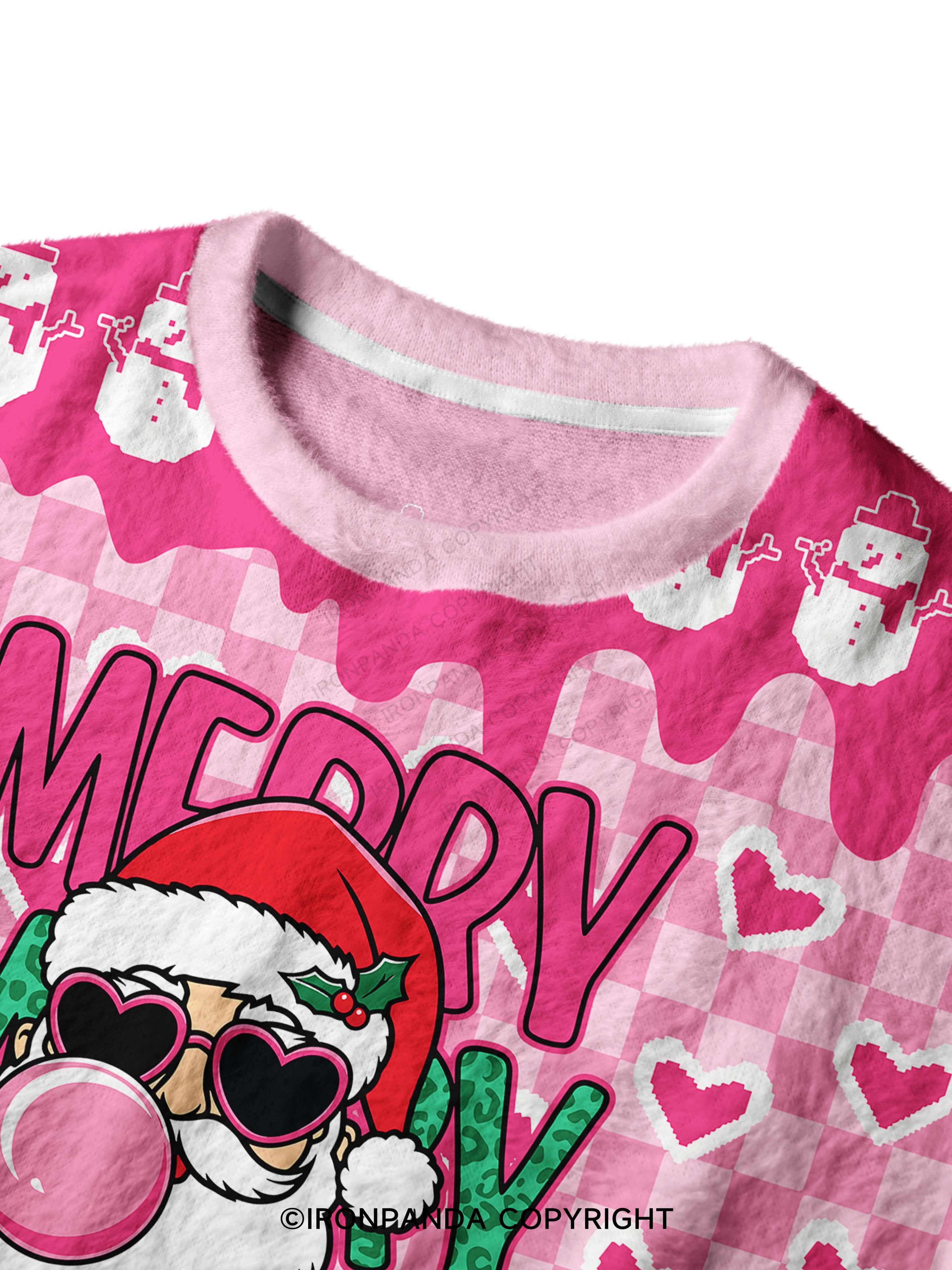 MERRY MERRY MERRY CHRISTMAS Ugly Fuzzy Fleece Sweater