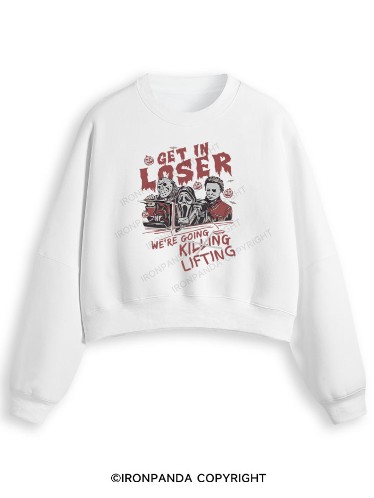 We’re Going Lifting  Fleece Crop Sweatshirt