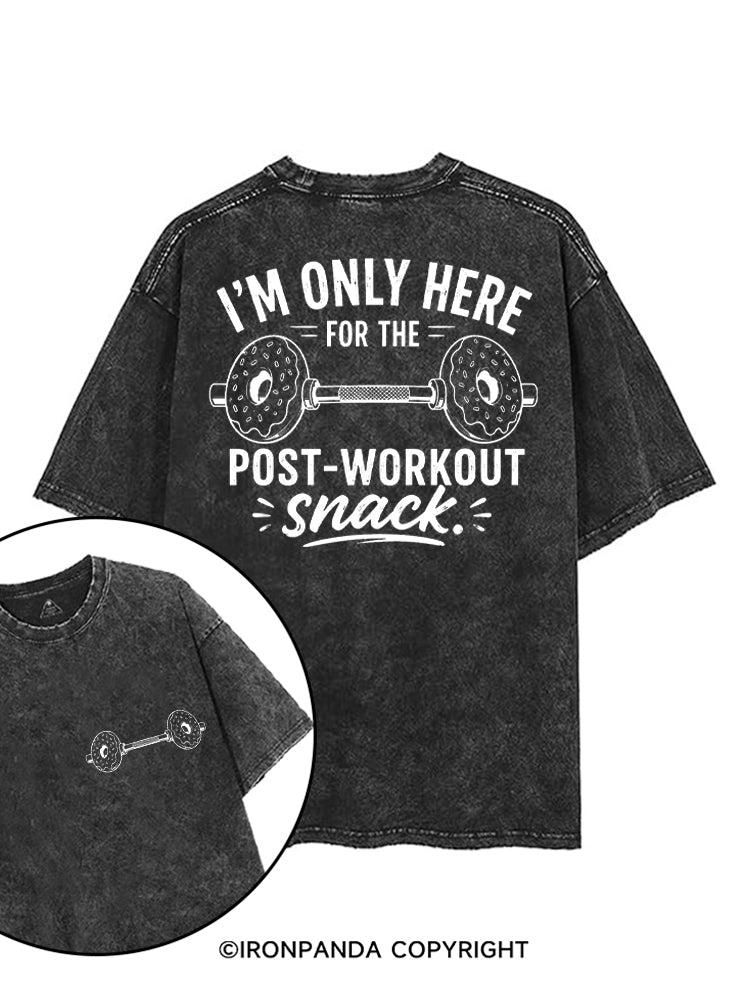 I'M ONLY HERE FOR THE POST-WORKOUT SNACK DONUT printed Gym Shirt