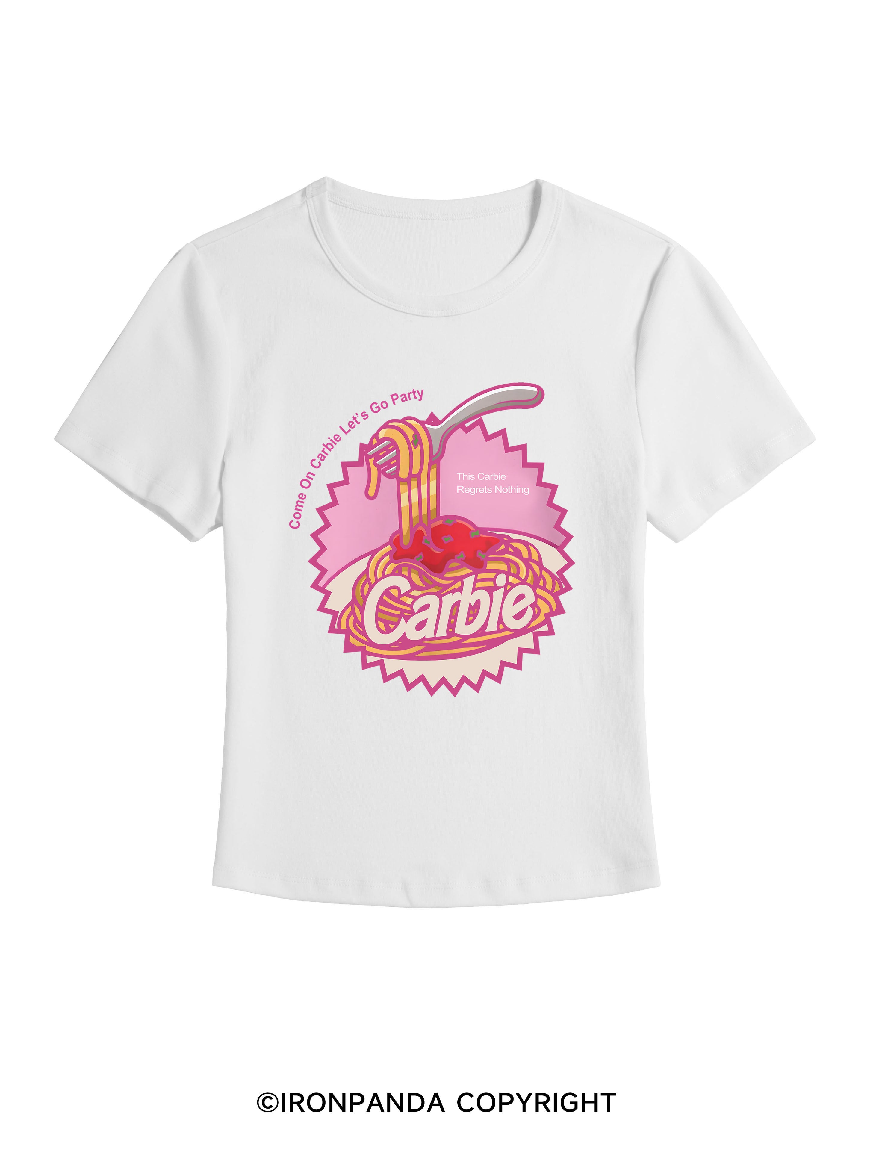 Carbie I Love Carbs Bread Pasta Pizza GYM BABY TEE