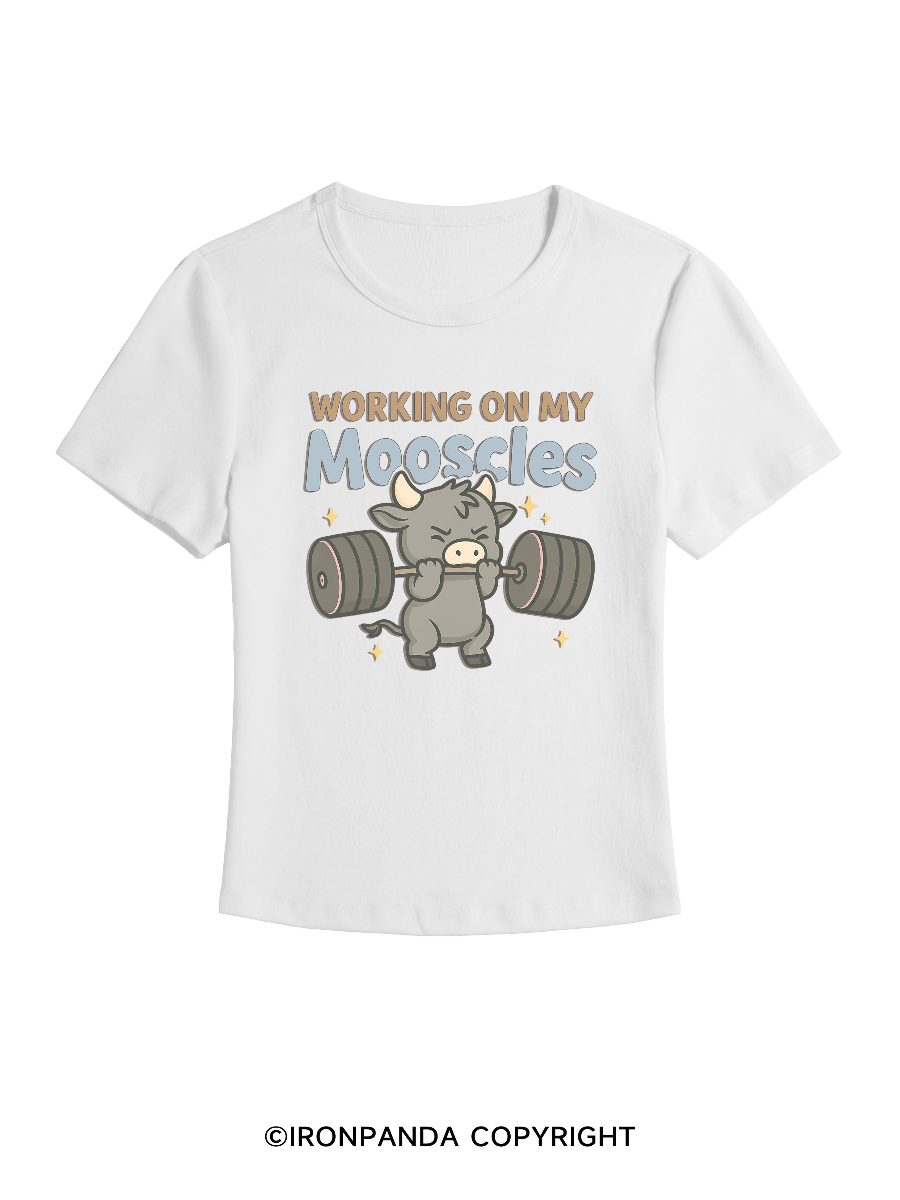 working on my mooscles GYM BABY TEE
