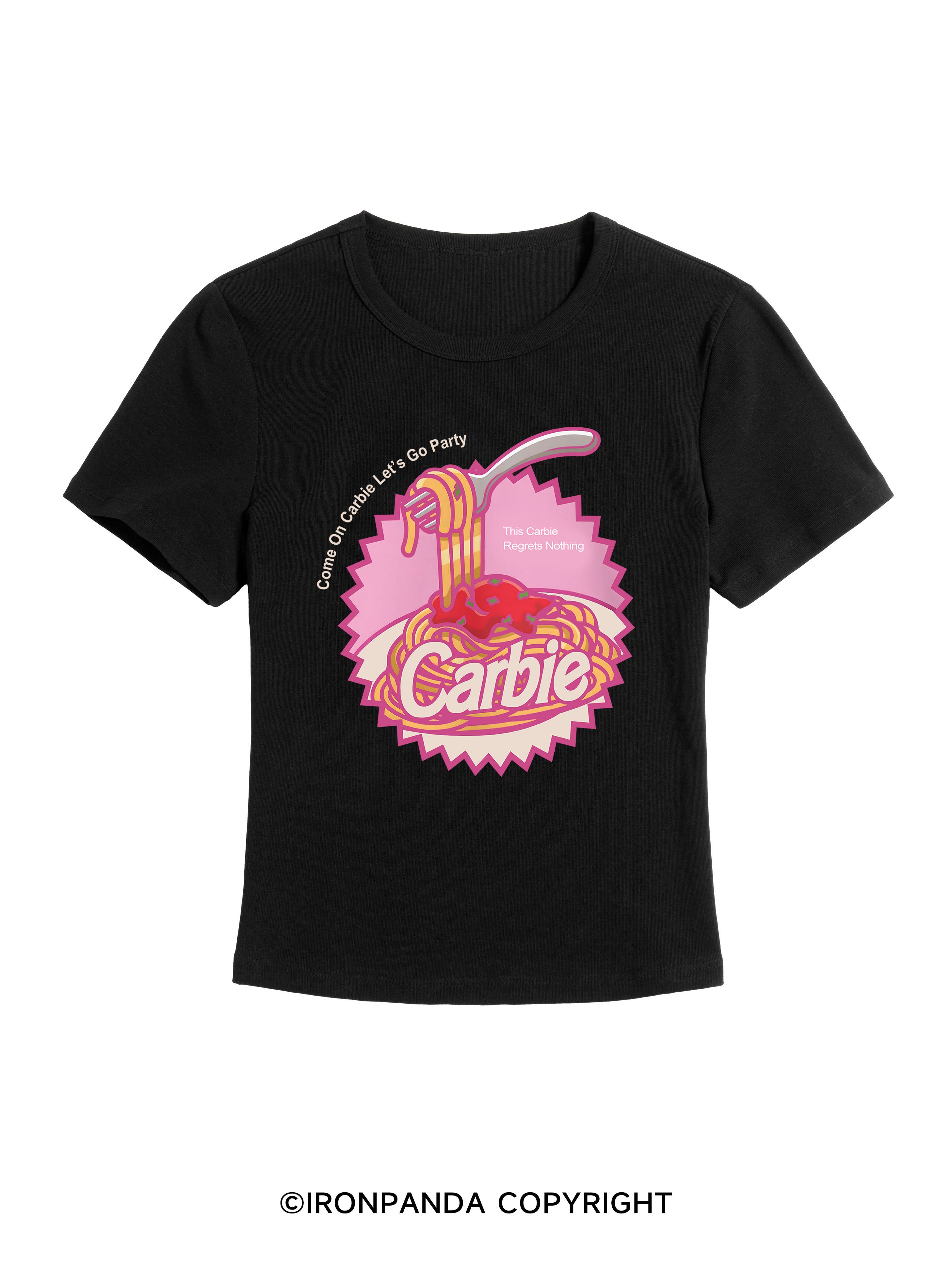 Carbie I Love Carbs Bread Pasta Pizza GYM BABY TEE