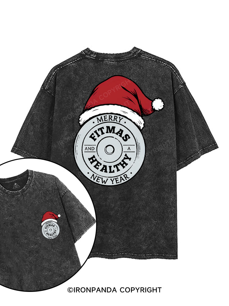MERRY FITMAS AND A HEALTHY NEW YEAR printed Gym Shirt