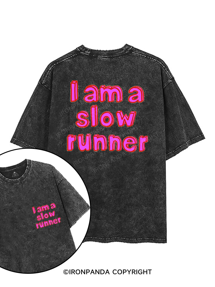 I AM A SLOW RUNNER printed Gym Shirt