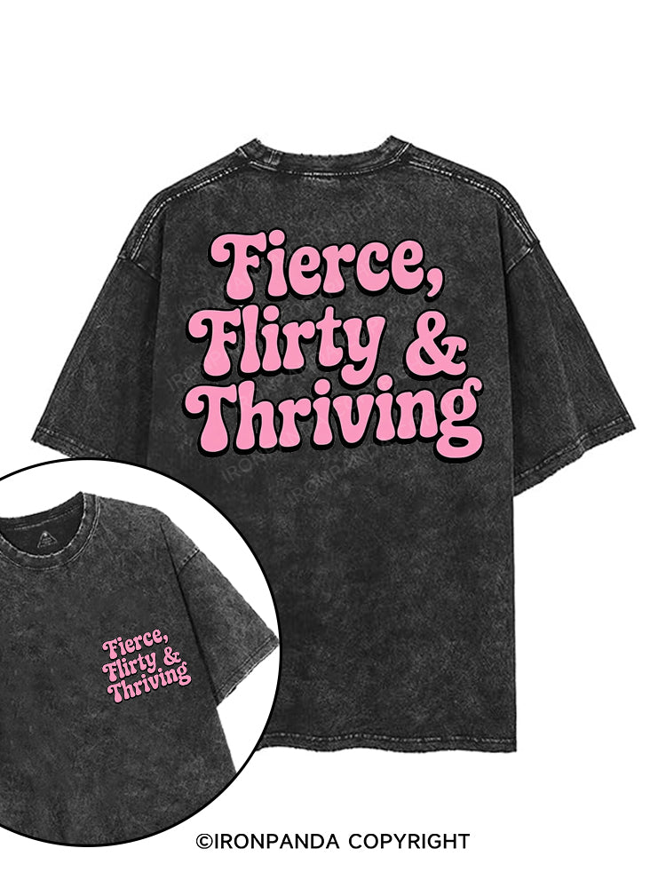 FIERCE, FLIRTY & THRIVING printed Gym Shirt