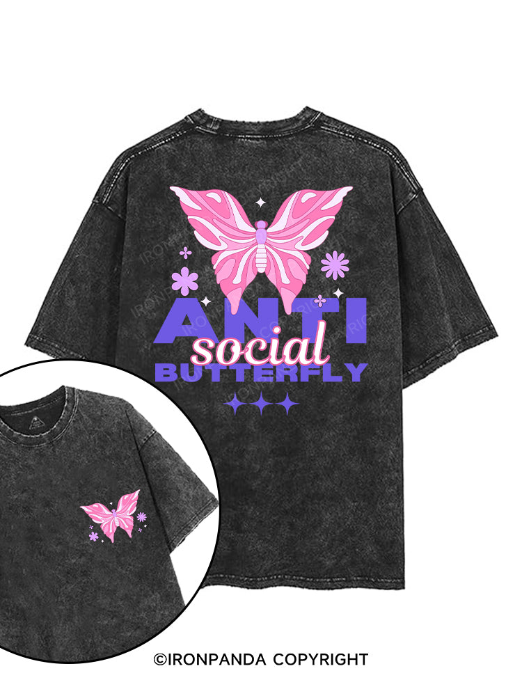 ANTI SOCIAL BUTTERFLY printed Gym Shirt