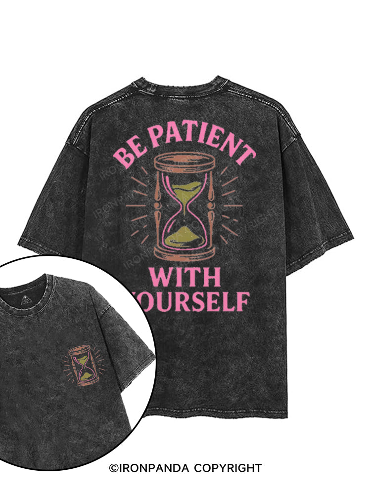 BE PATIENT WITH YOURSELF printed Gym Shirt