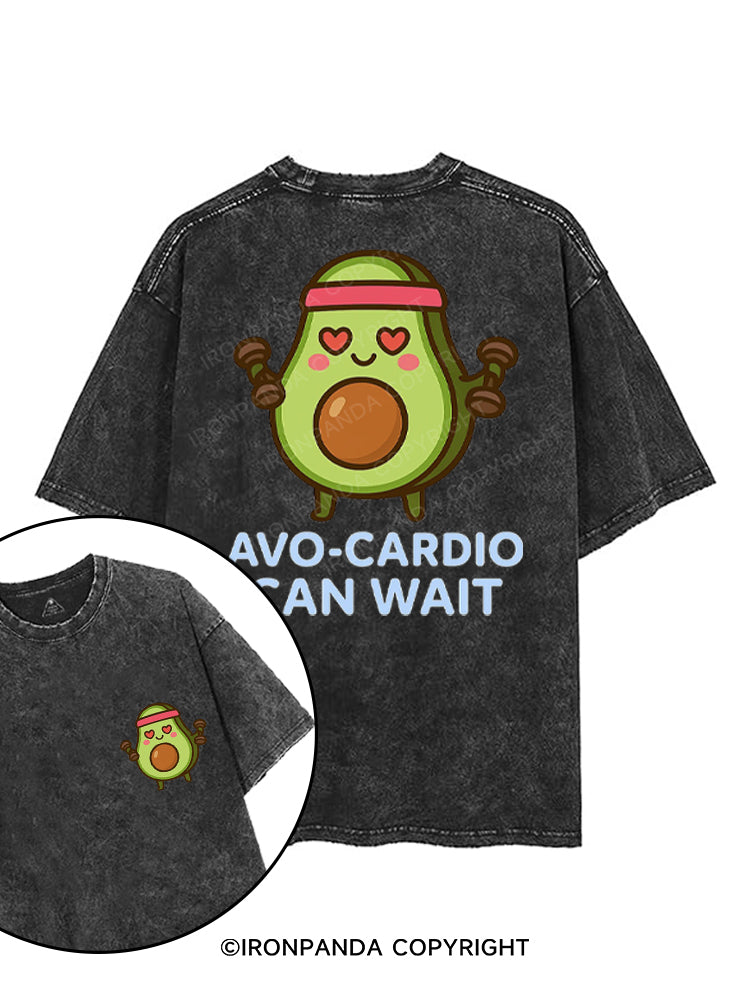 AVO-CARDIO CAN WAIT printed Gym Shirt
