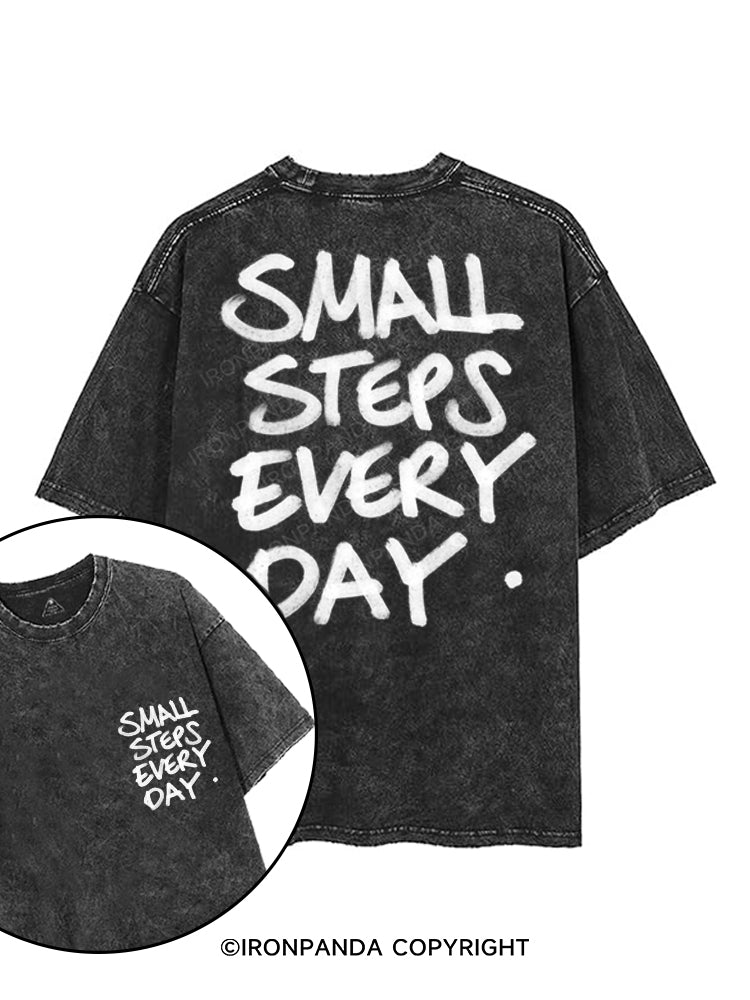SMALL STEPS EVERY DAY printed Gym Shirt
