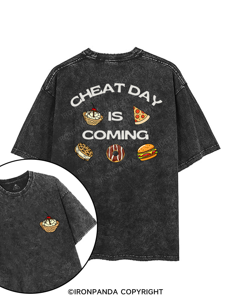 CHEAT DAY IS  COMING printed Gym Shirt