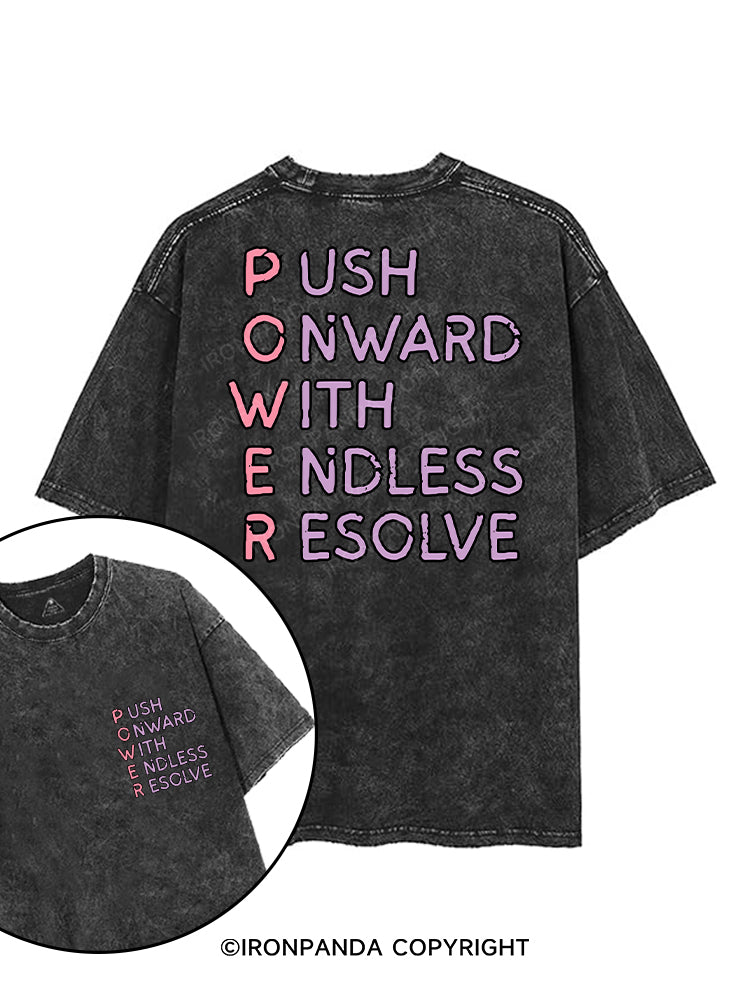PUSH ONWARD WITH ENDLESS RESOLVE printed Gym Shirt