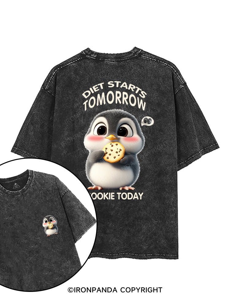 DIET STARTS TOMORROW COOKIE TODAY printed Gym Shirt