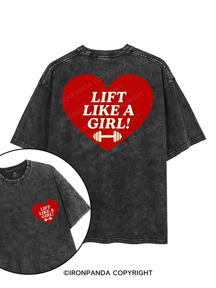 LIFT LIKE A GIRL printed Gym Shirt