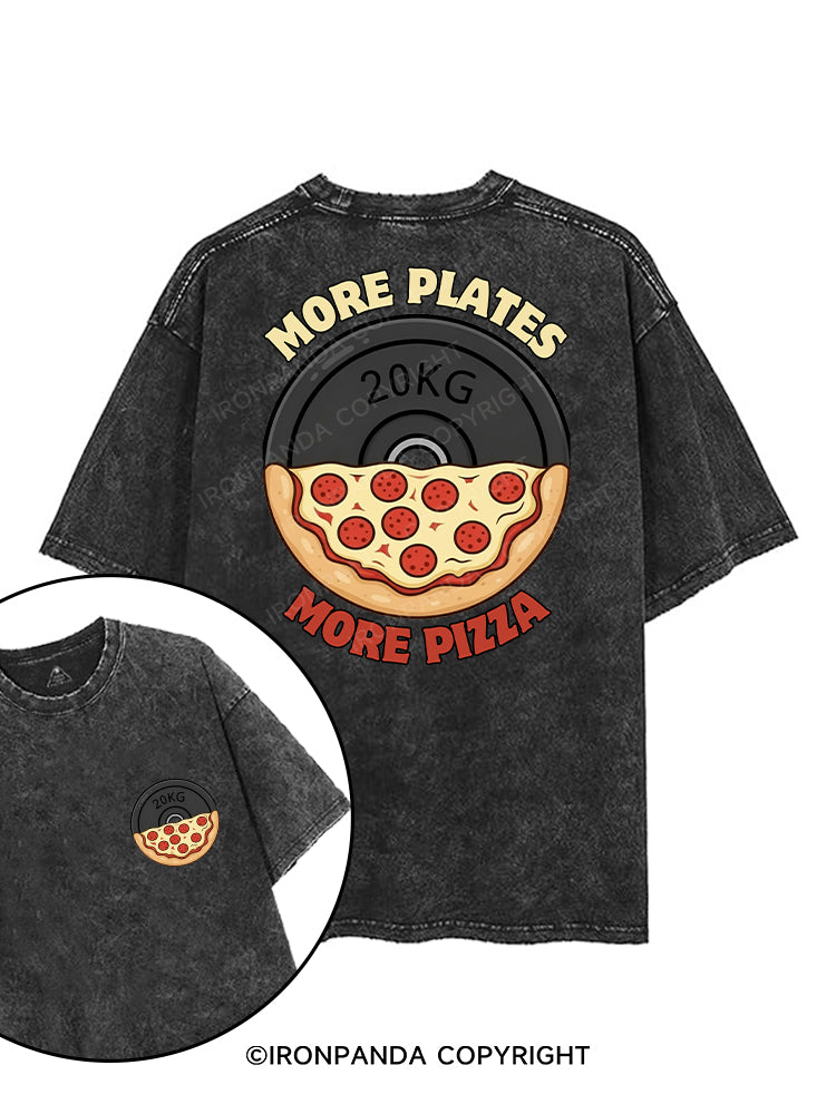MORE PLATES MORE PIZZA printed Gym Shirt