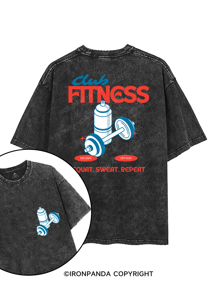 FITNESS CLUB SQUAT SWEAT REPEAT printed Gym Shirt