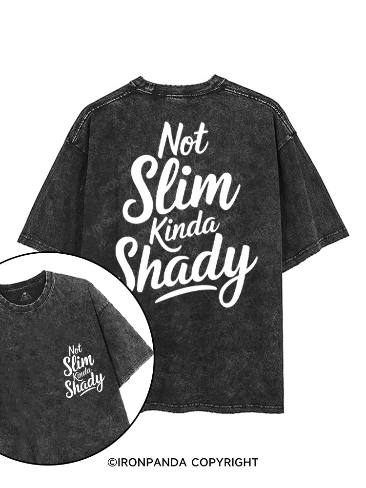 NOT SLIM KINDA SHADY printed Gym Shirt