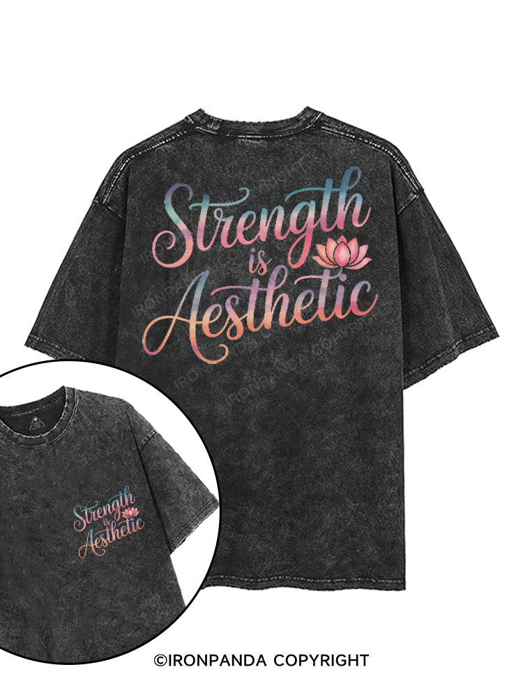 STRENGTH IS AESTHETIC printed Gym Shirt