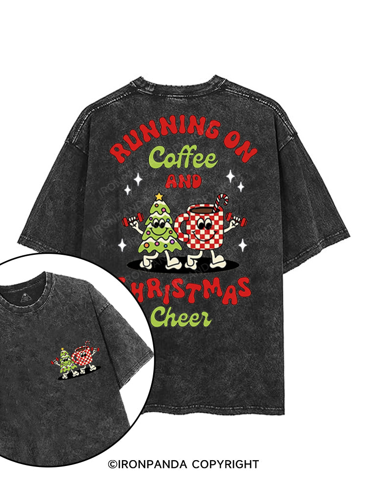 RUNNING ON COFFEE AND CHRISTMAS CHEER printed Gym Shirt