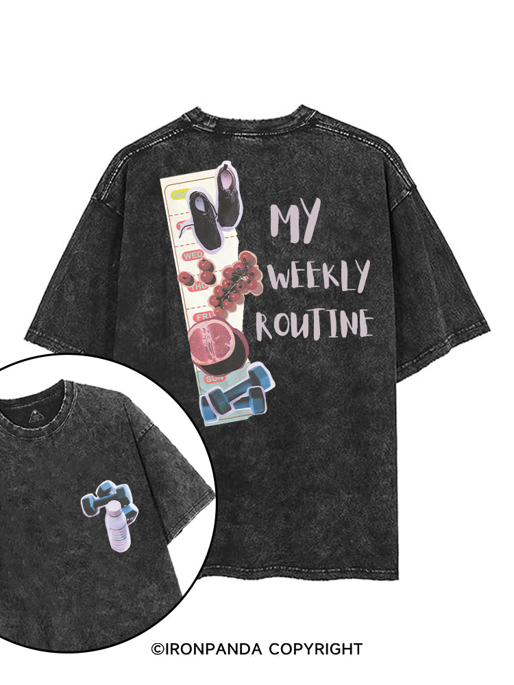 MY WEEKLY ROUTINE printed Gym Shirt