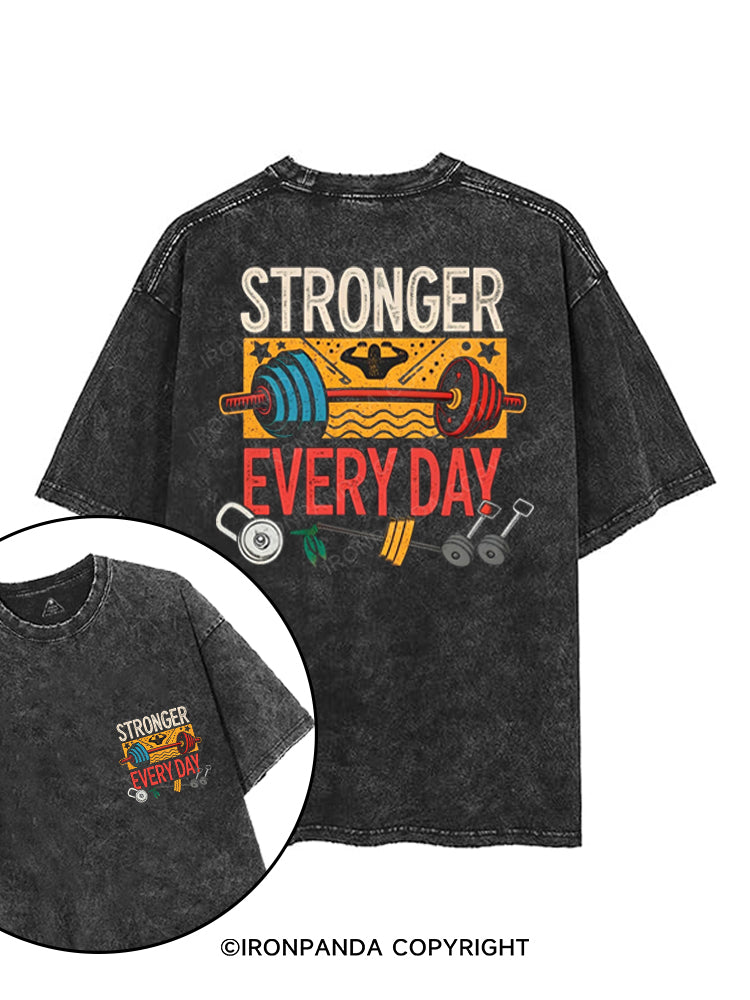 STRONGER EVERY DAY printed Gym Shirt
