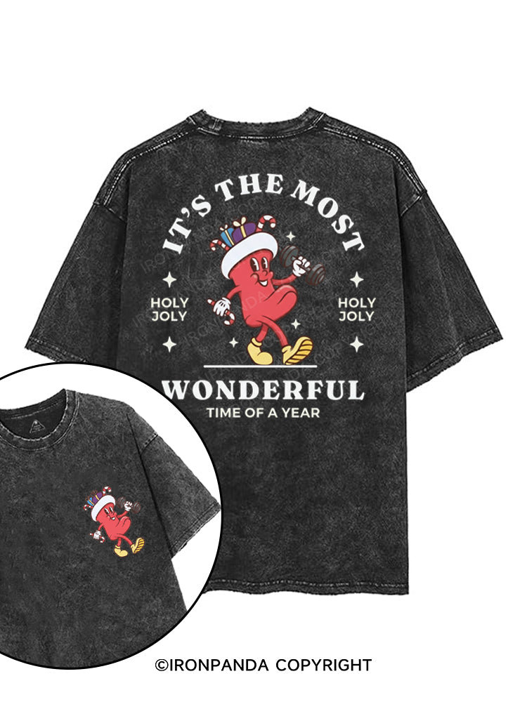 IT'S THE MOST WONDERFUL TIME OF A YEAR printed Gym Shirt