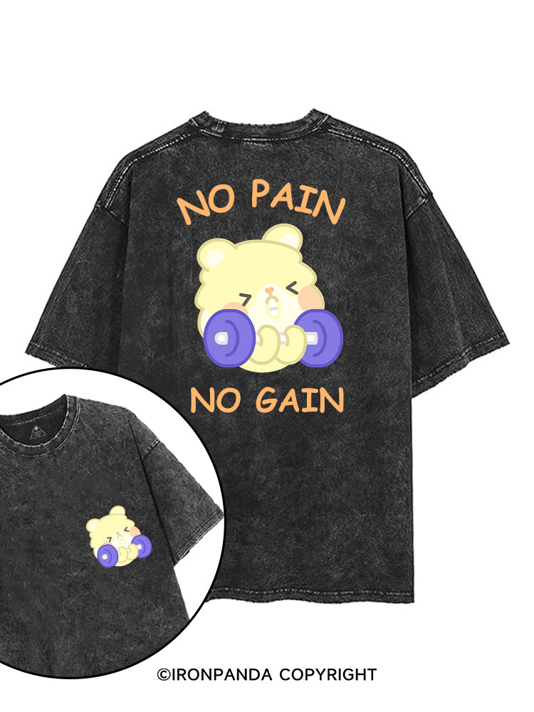 NO PAIN NO GAIN printed Gym Shirt