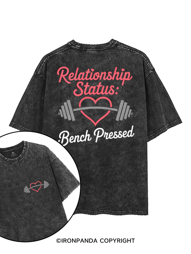 RELATIONSHIP STATUS BENCH PRESSED printed Gym Shirt