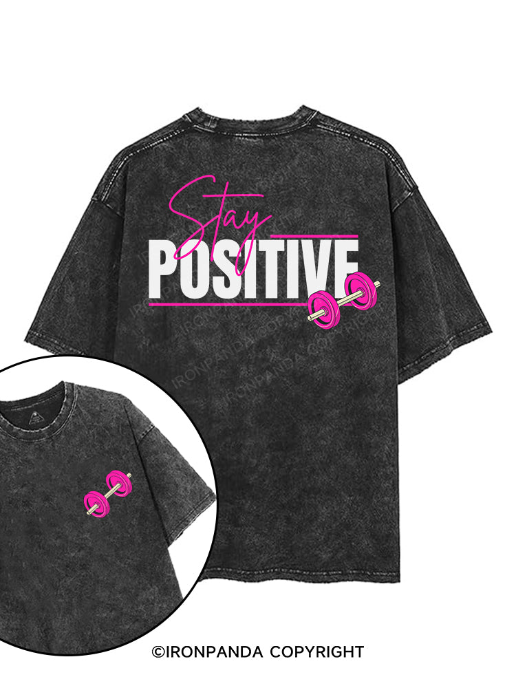 STAY POSITIVE printed Gym Shirt